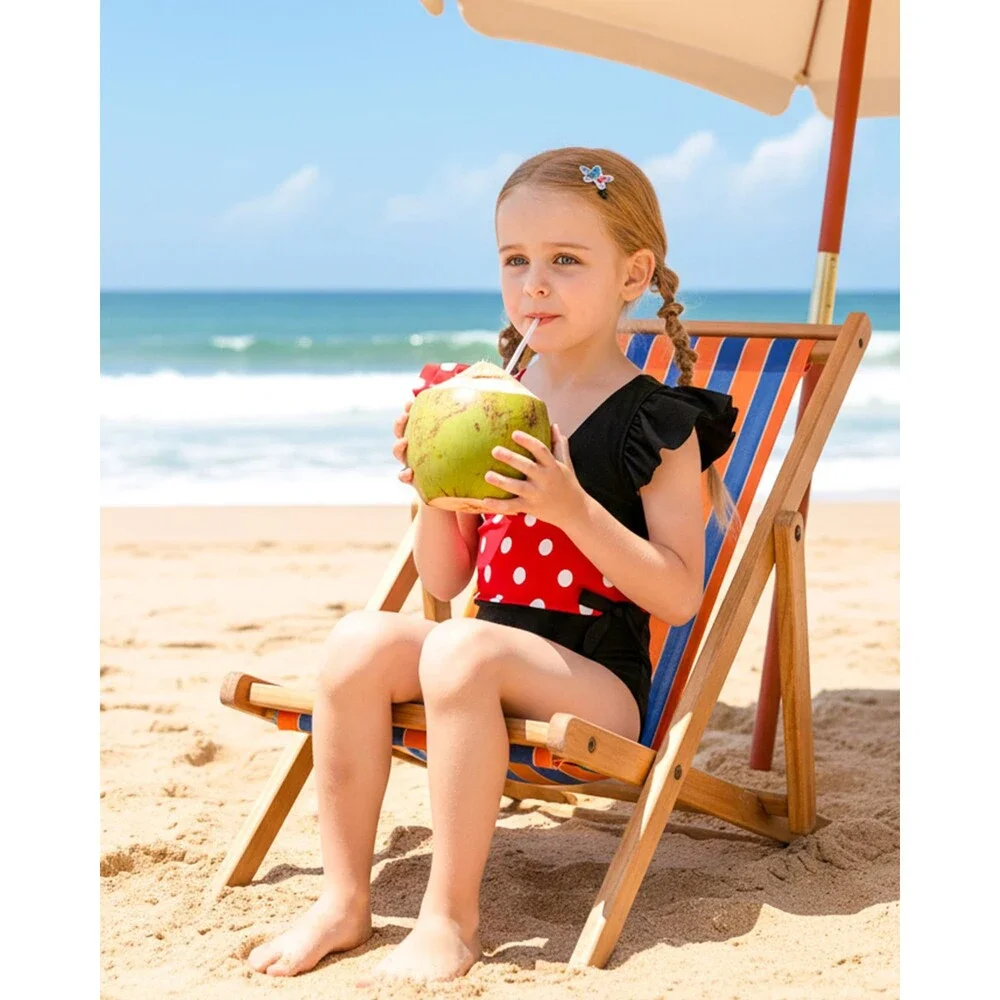 Bathing Toddler Black Red Suit Girl 3T Swimsuit Girls One Piece Beach 3-4T